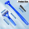 Dexspoeny Back Shaver for Men & Women(DIY), Body Hair Trimmer with Foldable Extra Long Ergonomic Handle, Wet Dry Shaving & Safety Razor Technology with 8 Pcs Ultra Sharp Replaceable Blades (Blue) view 2