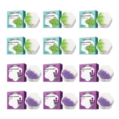Fumgranth Shower Steamer Aromatherapy 12 Tablets Birthday Gifts for Women Self-Care Shower Bombs Travel Essentials Stress Relief and Relaxation Gift for Best Friends(Lavender and Mint)