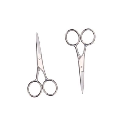 FOYTOKI 2pcs Stainless Steel Beard Trimming Scissors for Men Professional Shears Smooth Cutting for Barbershop Home Use