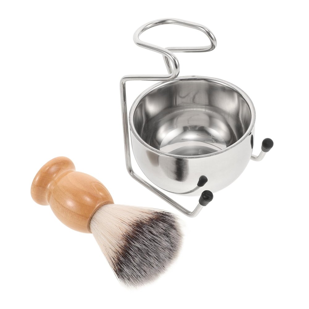 BESTYASH Men's Shaving Brush Set Stainless Steel Bowl and Handle Grooming Kit for Wet Shaving Complete Beard Care Cream Brush and Ergonomic Design