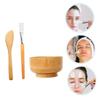 BAZEITFLOW Wooden Facial Mask Mixing Bowl Set Bamboo Mask Applicator with Scraper and Mixing Bottle DIY Beauty Tools for Salon Use view 4