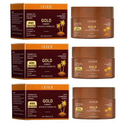 2025 New Ouhoe Tanning Gel, Natural Tannings Accelerator Cream, Intensive Tanning Gel, Deeply Nourish and Keep Skin Soft, Lasting Luster, Showing Charming Skin Tone (3pcs)