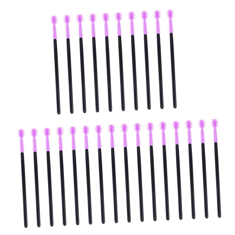 CALLARON 50pcs Disposable Eyelash and Eyebrow Brush Wands Set Portable Mascara Applicators for Makeup Application and Eyelash Extensions