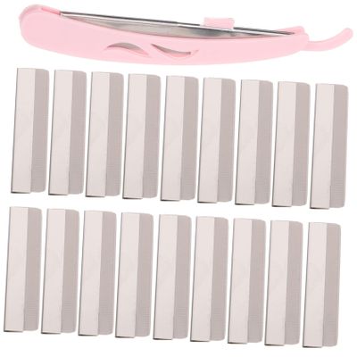 DEARMAMY Eyebrow Trimmer 101pcs Set Portable Makeup Eyebrow Shaver Safety Edges for Beginners for Facial Hair Removal and Grooming Tools