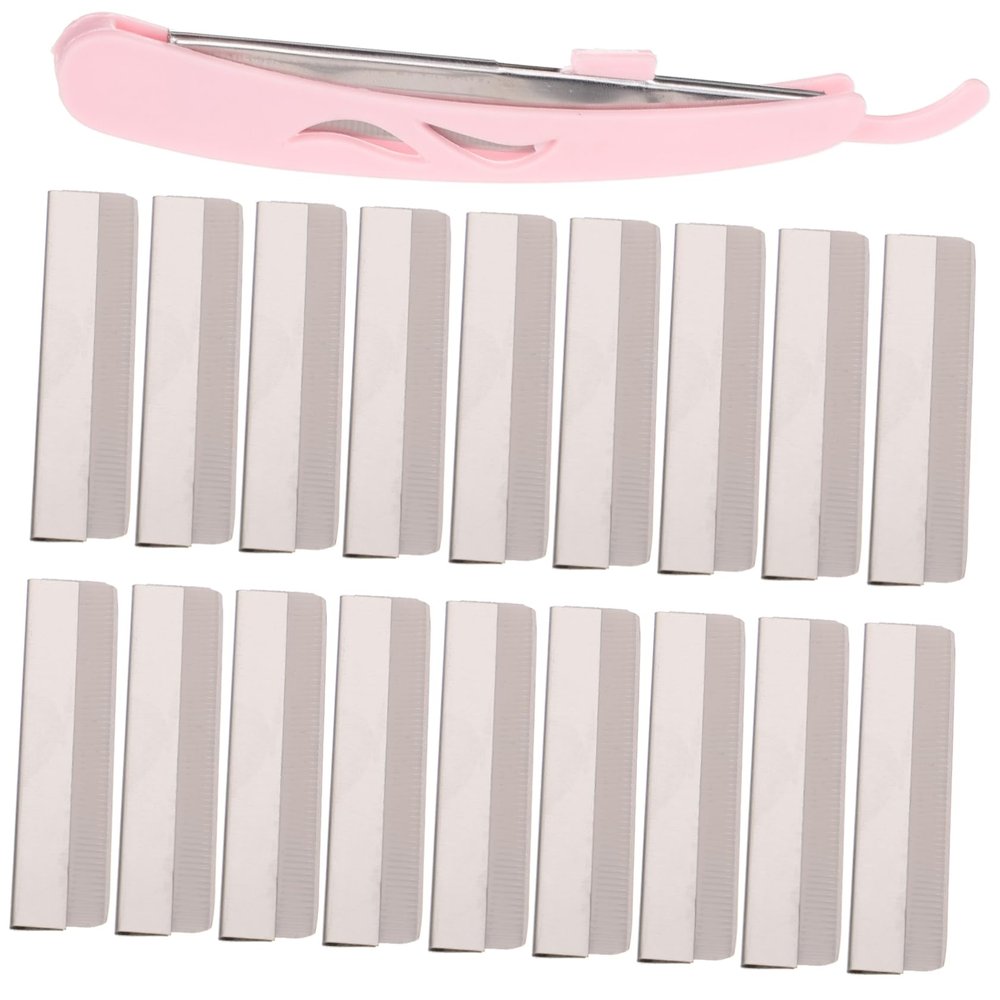 DEARMAMY Eyebrow Trimmer 101pcs Set Portable Makeup Eyebrow Shaver Safety Edges for Beginners for Facial Hair Removal and Grooming Tools