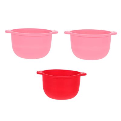 DONFAMDS 3pcs Folding Silicone Waxing Bowl Set Portable Hair Removal Accessory Heat-Resistant Design for Home Waxing Random Color