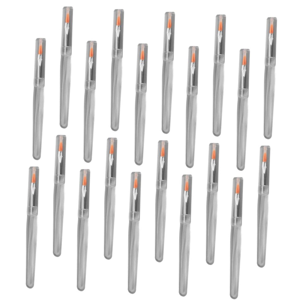 Beaupretty 20Pcs Portable Lip Brush Set 10.5cm Crystal Handle Waterproof Makeup Applicator Cover for Lip Balm and Eye Shadow
