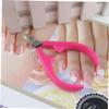BATHVEVE Rose Red Plastic Handle Cuticle Nipper Stainless Steel Nail Toenail Nipper for Manicure Long Jaw Design for Fingernails and Toenails Portable Tool for Home or Salon Use view 2