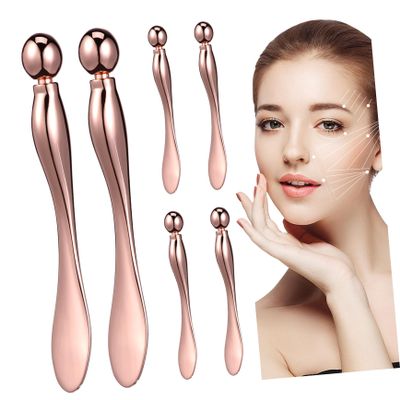 GLEAVI 6pcs Metal Eye Applicator Facial Roller Eye Spoon Massager Beauty Tool for Precision Application Relaxing Massage