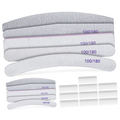 Baluue 20pcs Nail Buffer Blocks Sponge Fingernails Polishing Files for Manicure Lightweight and Portable Nail Art Tools for Travel and Home Use
