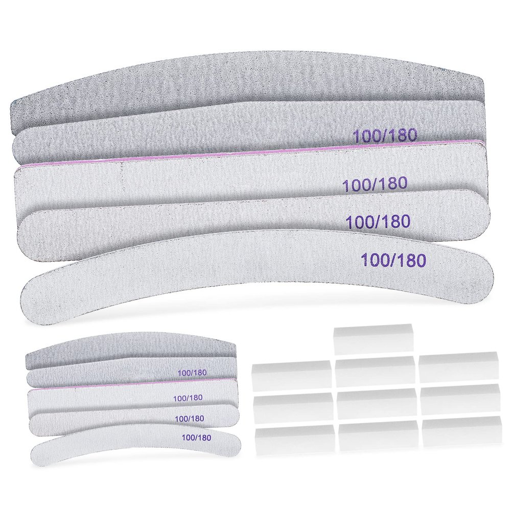 Baluue 20pcs Nail Buffer Blocks Sponge Fingernails Polishing Files for Manicure Lightweight and Portable Nail Art Tools for Travel and Home Use