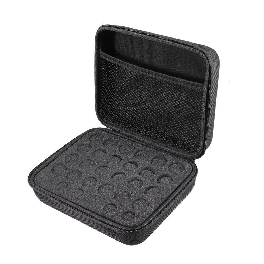 DEARMAMY 1pc Slot Storage Case Eva Bag for Bottles Portable Organizer Secure Zipper for Travel and Home Use Black