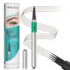Microblading Eyebrow Pen - Waterproof Eye Brow Pen with 4-Fork-Tip Liquid Brow Pens for Natural Looking Defined Eyebrows (Dark Brown) view 1