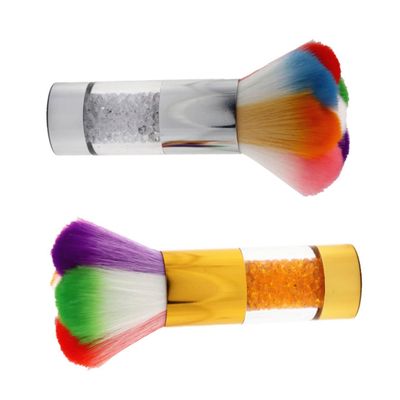 DECORNIJIA 2pcs Blusher Brush Handle Makeup Brushes for Loose Powder for Nail Cleaning and Blush Application