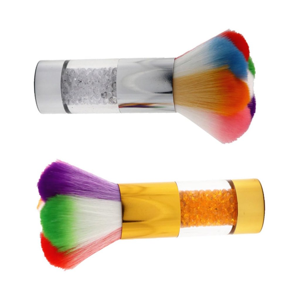 DECORNIJIA 2pcs Blusher Brush Handle Makeup Brushes for Loose Powder for Nail Cleaning and Blush Application