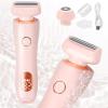 Bikini Trimmer for Women Electric Razors, Electric Razor 2 in 1 Shaver Pubic Hair, LED Display with IPX7 Waterproof - Rechargeable Lady Trimmer for Underarm Body Leg Face(Pink) view 1