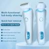 Bikini Trimmer for Women Electric Razors, Electric Razor 2 in 1 Shaver Pubic Hair, LED Display with IPX7 Waterproof - Rechargeable Lady Trimmer for Underarm Body Leg Face (Blue) view 2