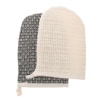Beaupretty Double-Sided Sisal Exfoliating Bath Mittens 2-Pack Natural Scrubbing Gloves for Men and Women for Shower Use