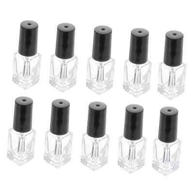 20pcs 3ml Glass Refillable Nail Bottles with Brush Caps