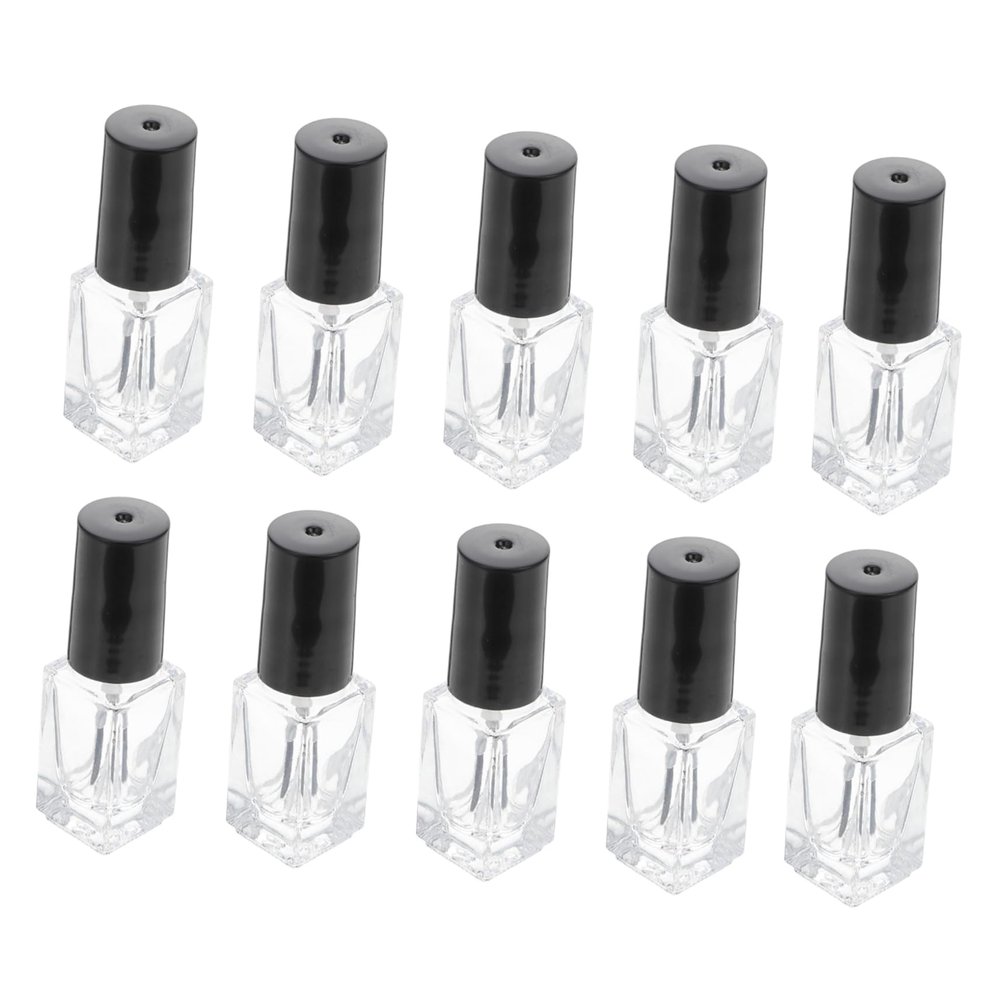 20pcs 3ml Glass Refillable Nail Bottles with Brush Caps