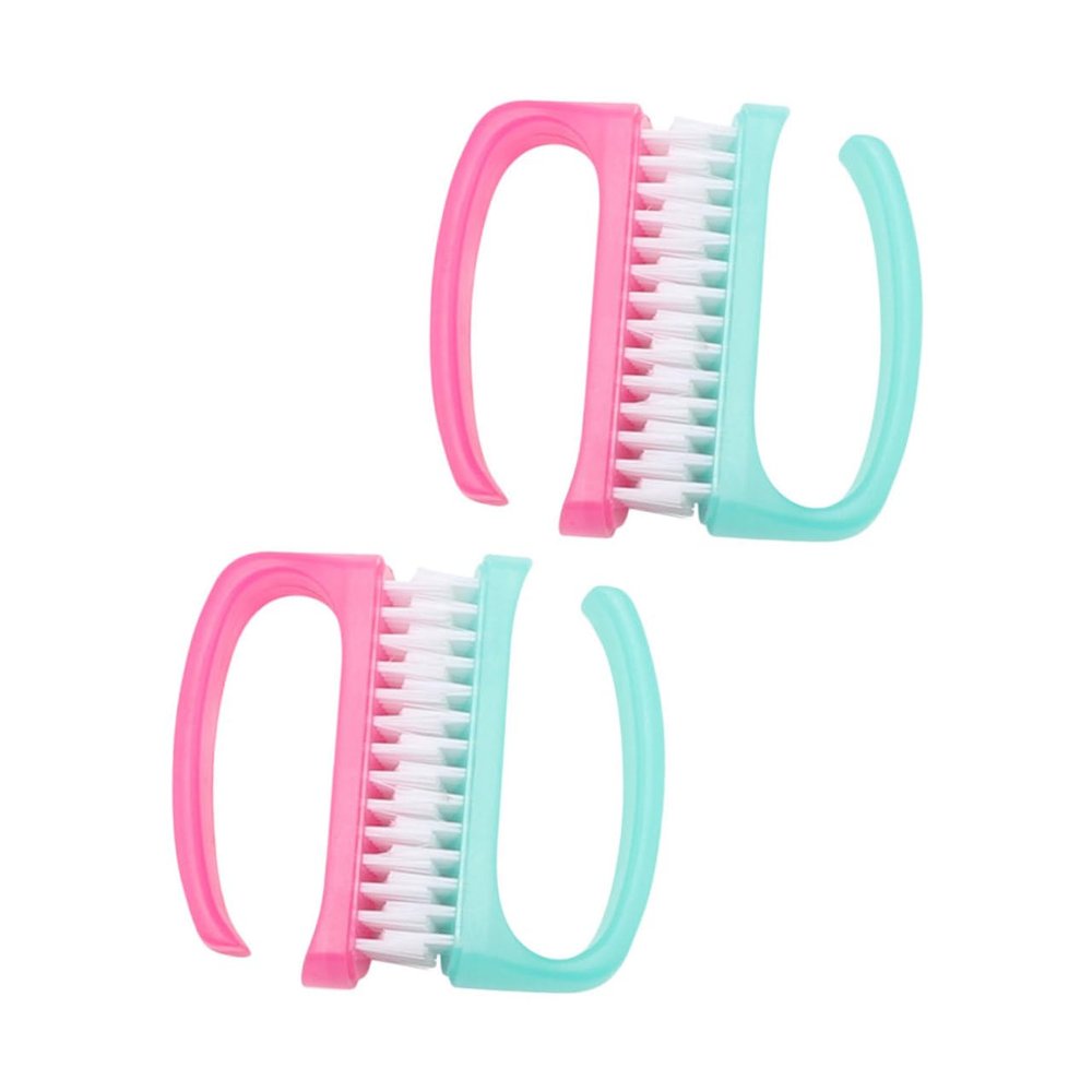Ipetboom 4pcs Handle Nail Brush Fingernail Manicure Brush Nail Tech Supplies Random Color