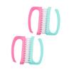 Ipetboom 4pcs Handle Nail Brush Fingernail Manicure Brush Nail Tech Supplies Random Color view 1