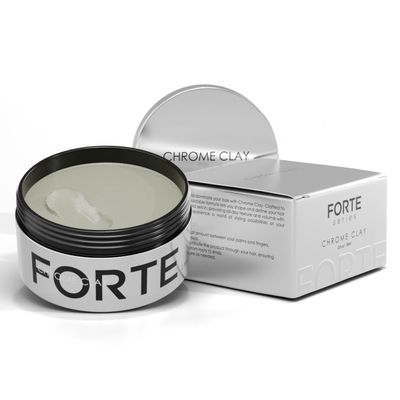 Alex Costa Forte Series Chrome Clay  Strong Hold Hair for Men | Matte Finish, Volumizing & Texture Enhancing | Kaolin, Biotin & Aloe Vera | Lightweight, Reworkable & Easy Wash-Out | 2.5oz