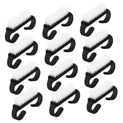 PartyKindom 12pcs Horn Brush for Nail Art Fingernail Manicure Cleaning Portable Nail Dust Brush