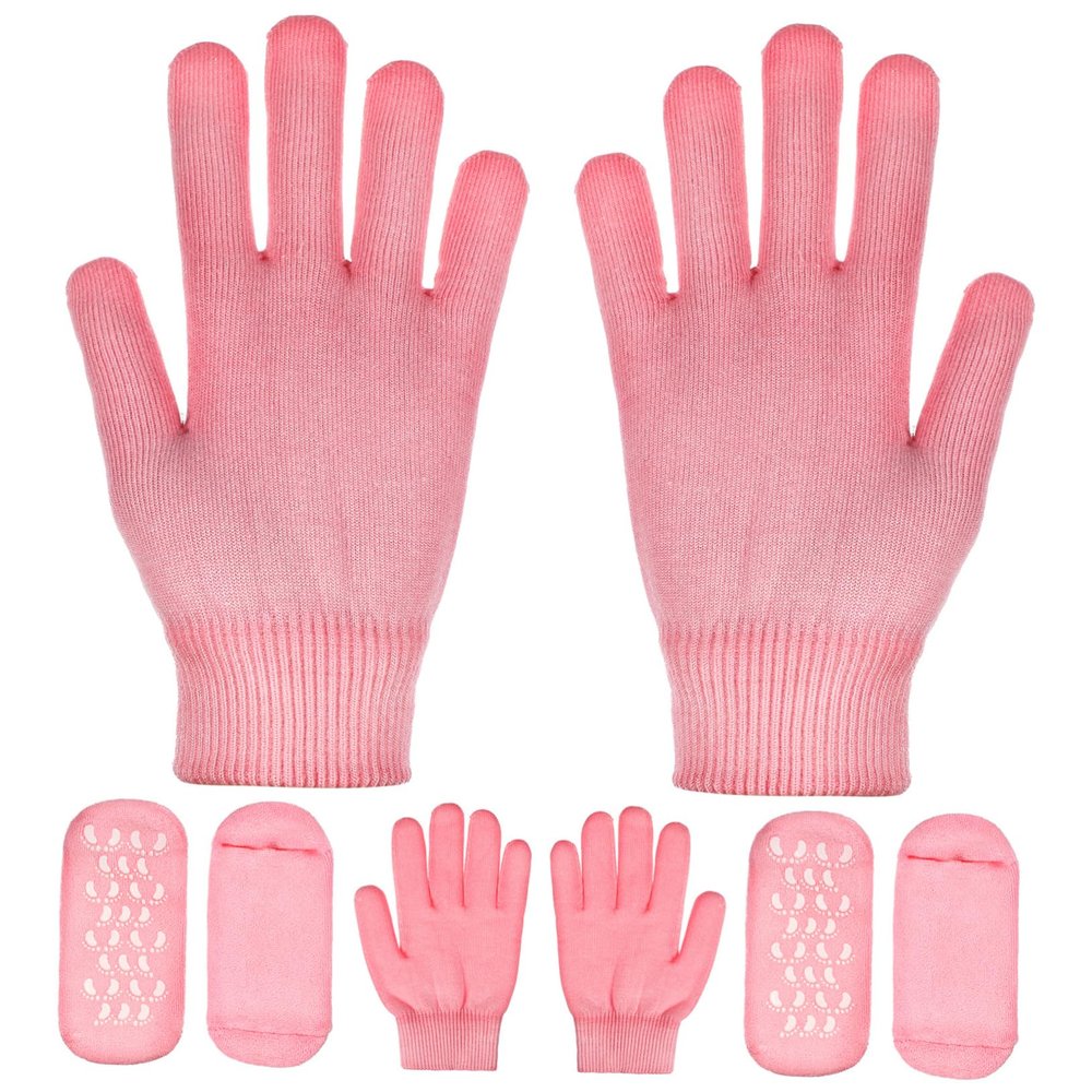 Baluue 2 Sets Spa Moisturizing Socks and Gloves of Remover Socks for Deep Foot and Hand Care Breathable Skin Friendly for Home