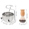BATHVEVE Stainless Steel Shaving Brush Set Holder Complete Grooming Kit for Men Gentle Skin Ergonomic Design Elegant Packaging for Wet Shaving view 2