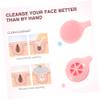 AUTSUPPL 3Pcs Silicone Cleansing Brush for Women Manual Face Scrubber Deep for Skincare Pink Ergonomic Design for Gentle Exfoliation and Blackhead Removal view 3