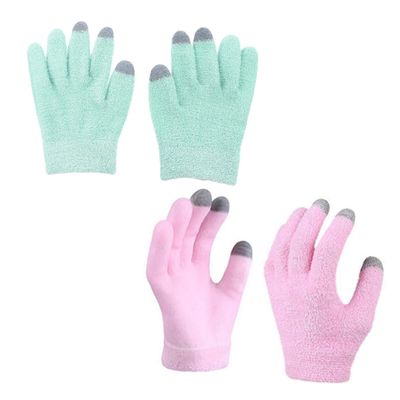 Baluue 2pairs Spa Gloves Moisturizing Gel for Hand Care Exfoliating Beauty Treatment for Dry Skin for Home Use and Overnight Hydration