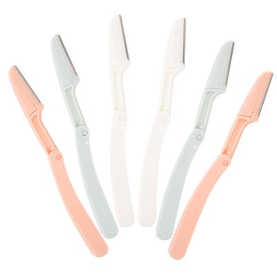 DONFAMDS 6Pcs Eyebrow Trimmer Knife Portable Razor Shaver with Foldable Cover for Precise Hair Removal for Women and Facial Grooming Lightweight and Easy to Control