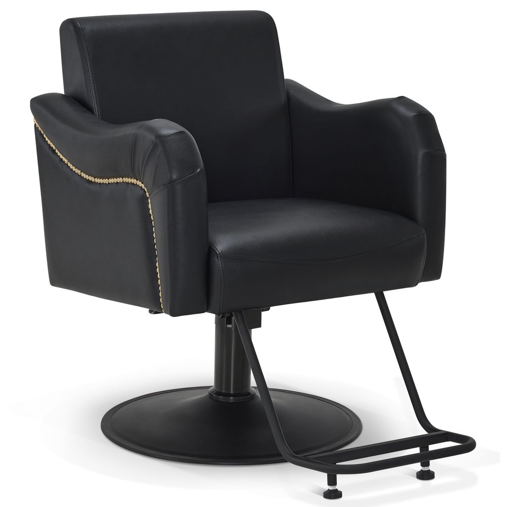 BarberPub Salon Chair for Hair Stylist, Black Hydraulic Styling Barber Chair for SPA&Home Salon, Barbershop 9434