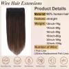 Halo Hair Extensions Real Human Hair 14inch/80g Invisible Wire Hair Extensions Real Human Hair That Hair Halo Extensions for Women Adjustable Wire Layered Fish Line Secret With Clips (#1BT4P1B view 2