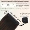 Halo Hair Extensions Real Human Hair 14inch/80g Invisible Wire Hair Extensions Real Human Hair That Hair Halo Extensions for Women Adjustable Wire Layered Fish Line Secret With Clips (#1BT4P1B view 4