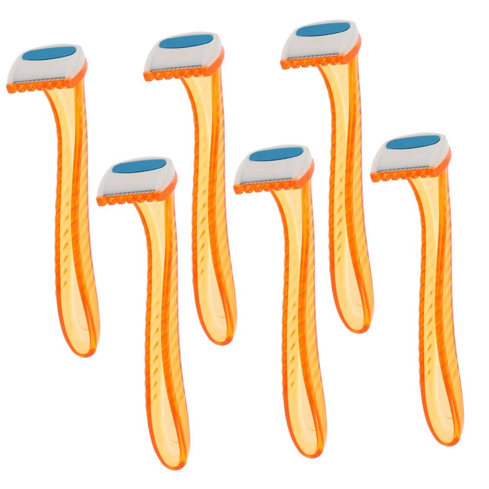 EXQUIMEUBLE 6pcs Ergonomic Ladies Razor Women Hair Shaver for Underarm Leg Arm Private Intimate Hair Removal Random Color