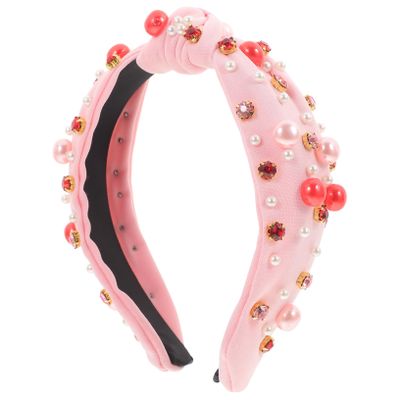 OFFIGAM Wide Rhinestone Knotted Headband for Women Elegant Decorative Hair Band Fashionable Cloth Design for Various Occasions and Outfits Stunning Hair Styling Tool
