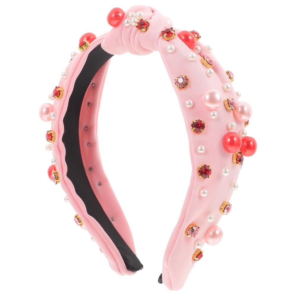 OFFIGAM Wide Rhinestone Knotted Headband for Women Elegant Decorative Hair Band Fashionable Cloth Design for Various Occasions and Outfits Stunning Hair Styling Tool