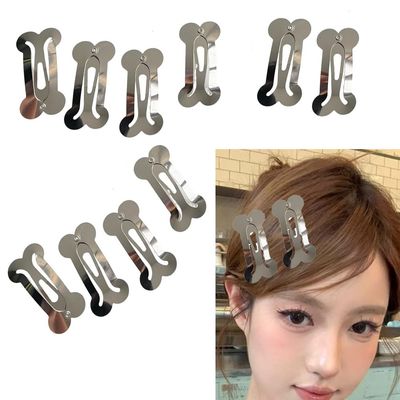 Dog Bone Hair Clips Metal Snap Barrettes for Women Girls Silver Bones Hair Clip Y2K Accessories Non Slip Dog Bone Barrette Hairpin Halloween Costumes Cosplay Clips 10Pcs