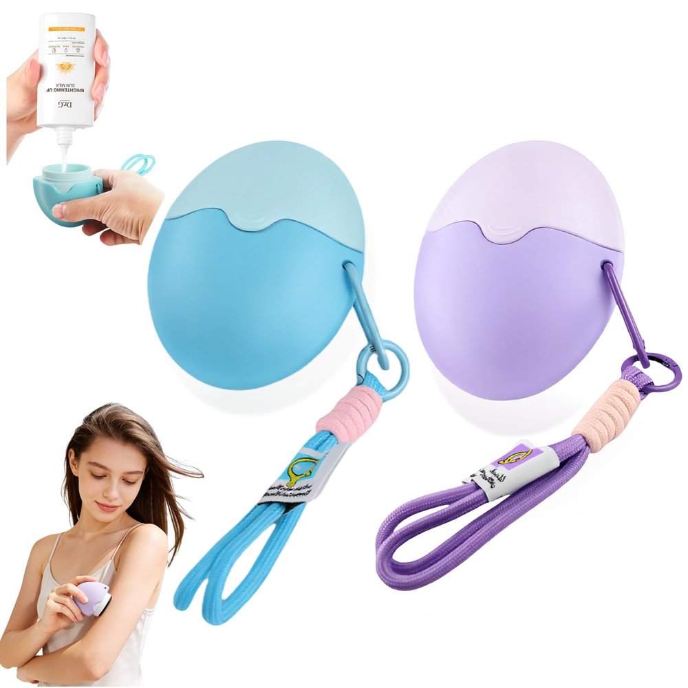 2PCS Sunscreen Applicator, Jaxbo BPA-Free Refillable Roll on Sponge Sunscreen, Suncream & Lotion Applicator For Kids, Adults & Families, Perfect Size for Travel