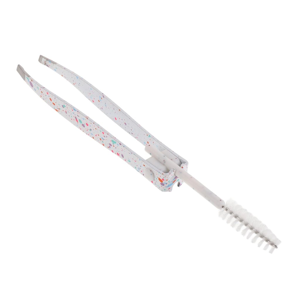 DECORNIJIA Precision Eyebrow Tweezers Brush Multi-Purpose Tool for Eyebrow Shaping False Eyelash Application Beauty Tool for Women for Daily Makeup Travel