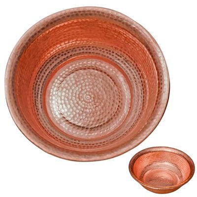 Hand-Hammered Copper Basin - Portable Pedicure Bowl for Foot Soak, Camping Fire Bowl & Incinerator Barrel, 6/7L Capacity (38/41cm), Outdoor/Home/Wedding (38cm/6L)