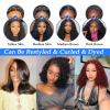 13x4 HD Lace Front Bob Wigs Human Hair Jerry Curly Pre Plucked Short Curly Bob Wig Human Hair Transparent Lace Frontal Bob Wigs for Black Women Natural Black 12 Inch view 4