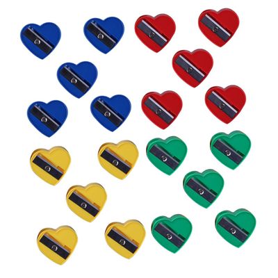 HORIALENCE Heart Shaped Pencil Sharpener 60Pcs Eyeliner and Eyebrow Pencil Sharpener Manual Makeup Lid Easy to Use for School and Office