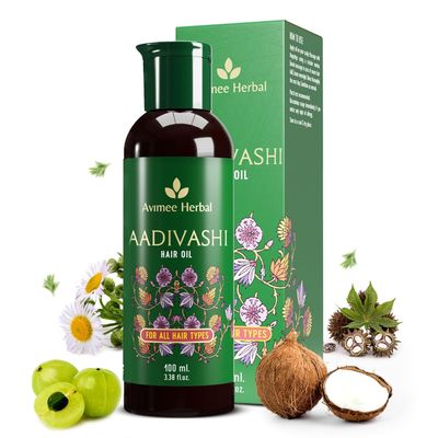 AMVI MEE HERBAL Original Adivasi Hair Oil For Hair Fall|With Onion, Rosemary, Castor, Amla, Almond, Coconut, Brahmi & Bhringraj Oil|For Men & Women|100 Ml