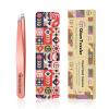 Expert Slant Tip Tweezers with Leather Case, GlamTweeler Sharp & Precision Stainless Steel Tweezer for Eyebrows, Facial Hair and Fine Hairs Removal (Rose Gold) view 1