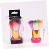 DEARMAMY Rainbow Nail Dust Brush Colorful Bristles Short Handle Nail Cleaning Tool for Manicure and Pedicure view 2