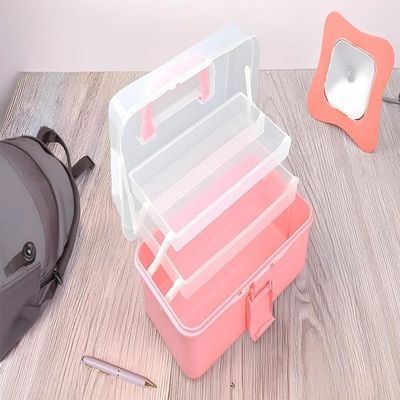 3-Tier Hair Storage Organizer, Portable Box with Handle, Secure Locking and Personalization Stickers
