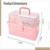 3-Tier Hair Storage Organizer, Portable Box with Handle, Secure Locking and Personalization Stickers view 3